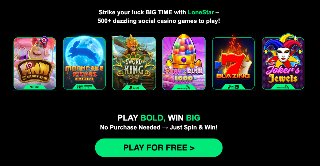 LoneStar Casino sweepstakes casino no deposit bonus